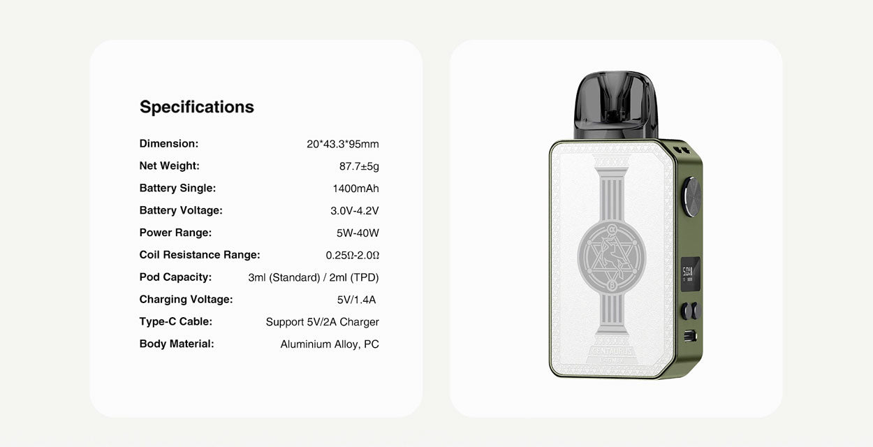 Lost Vape Centaurus E40 Max Pod Kit 1400mAh