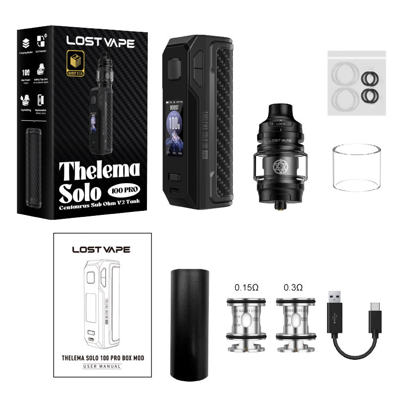 Lost Vape Thelema Solo 100 Pro Kit with Centaurus Sub Ohm V2 Tank 5ml