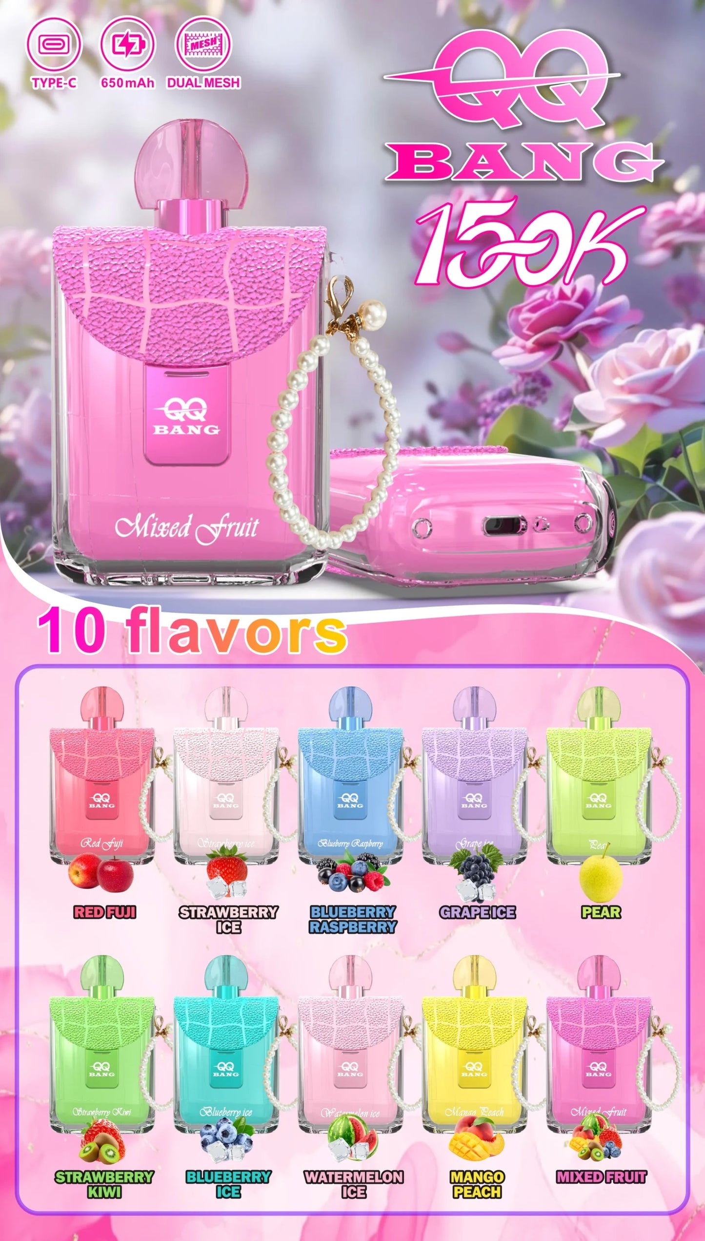 QQ Bang Perfume 150K 150000 Puffs Disposable Kit