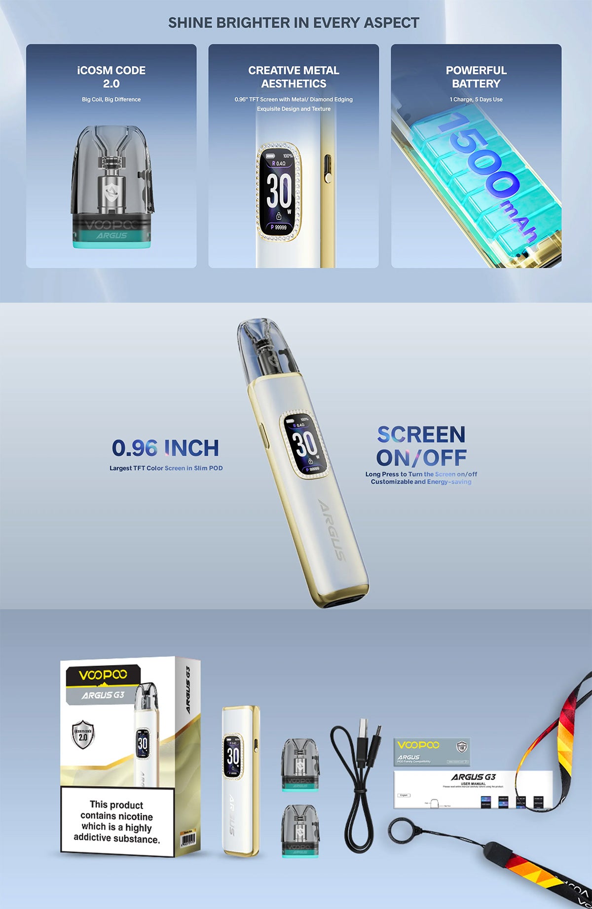 VOOPOO Argus G3 Pod Kit 1500mAh
