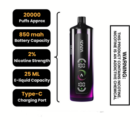 Adalya ADL20000 Hookah Shisha Disposable Kit (20K Puffs)