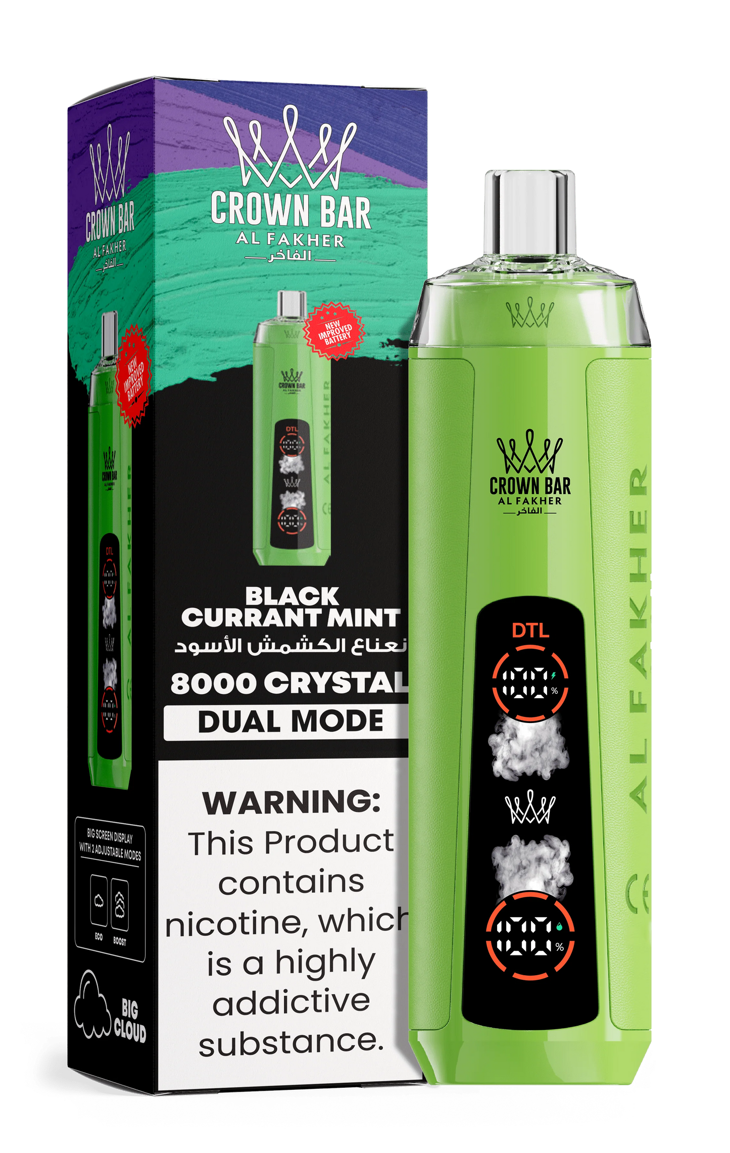 AL Fakher Crown Bar 8000 Crystal Dual Mode Disposable Kit