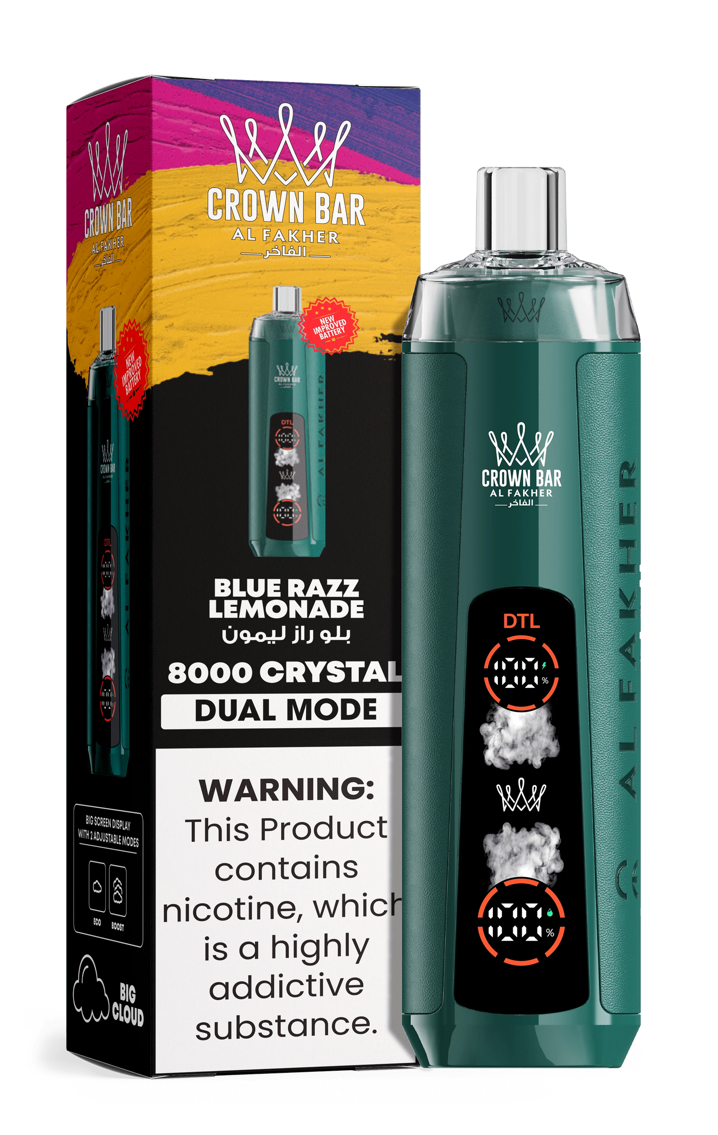 AL Fakher Crown Bar 8000 Crystal Dual Mode Disposable Kit