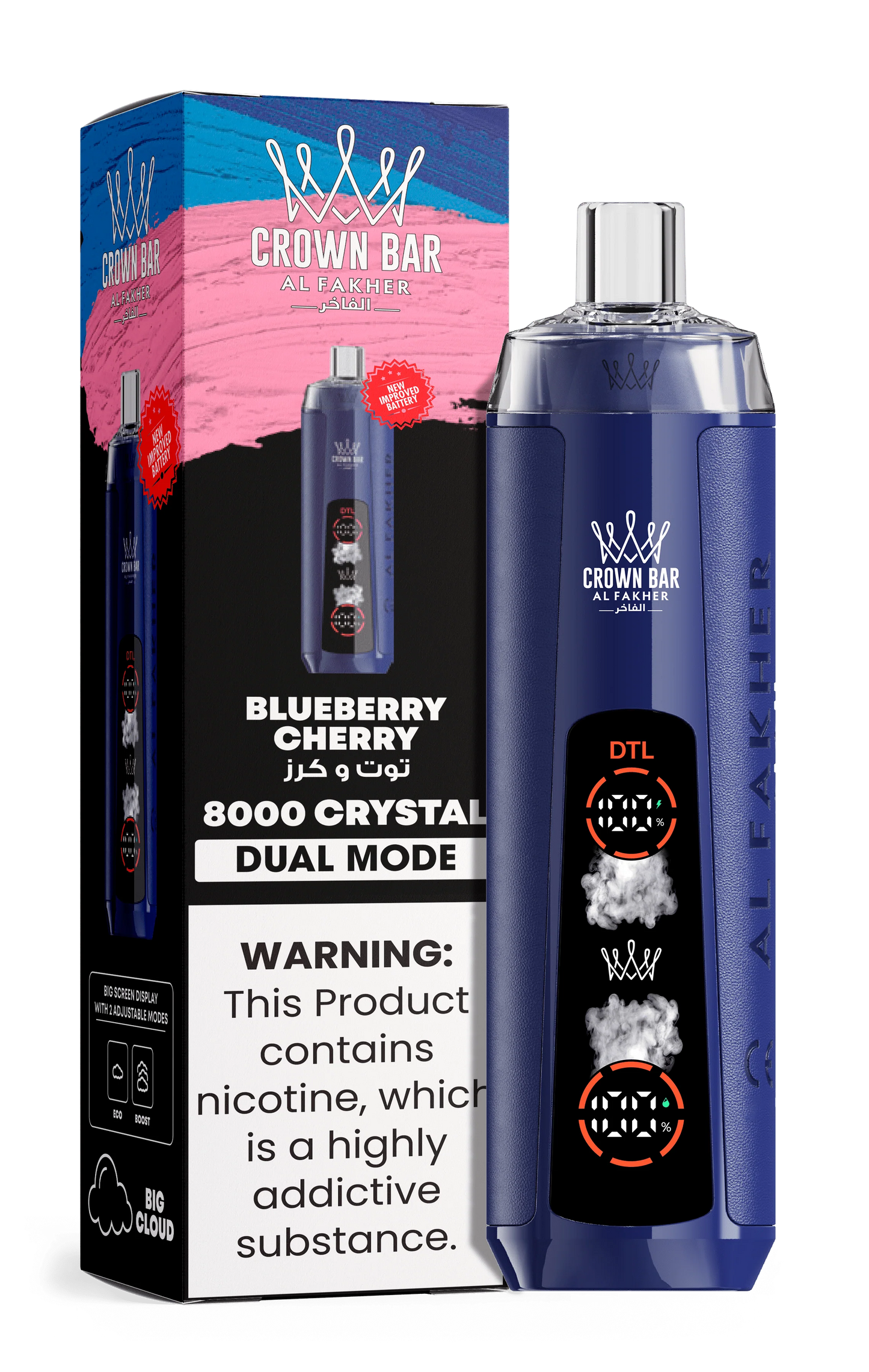 AL Fakher Crown Bar 8000 Crystal Dual Mode Disposable Kit