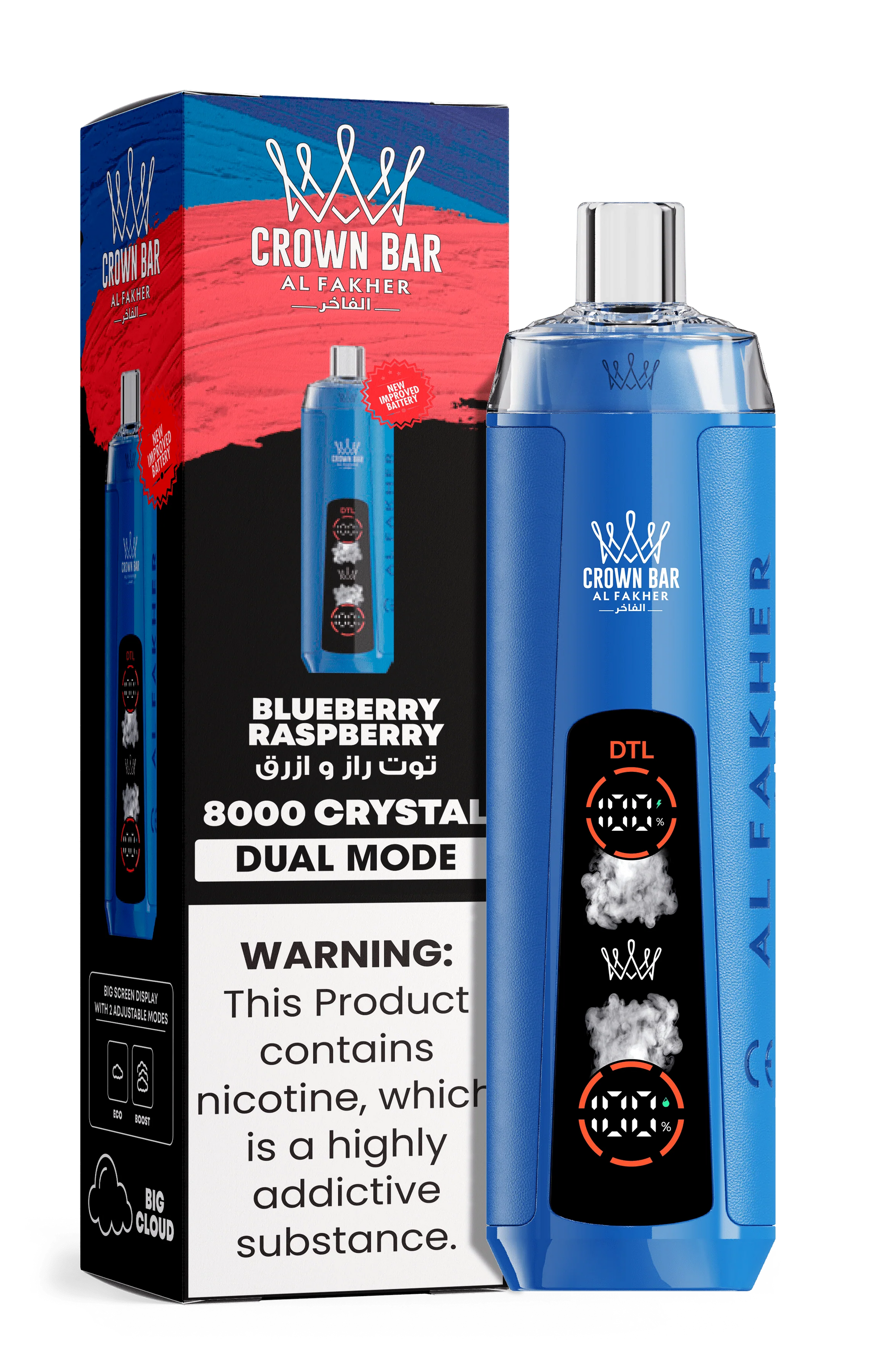 elfbar elfa master akku AL Fakher Crown Bar 8000 Crystal Dual Mode Disposable Kit available online