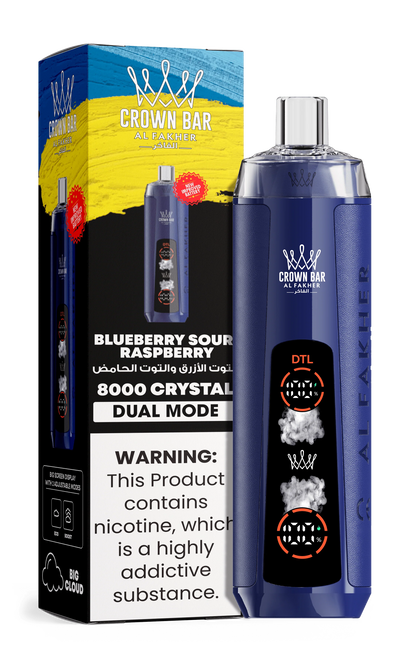 AL Fakher Crown Bar 8000 Crystal Dual Mode Disposable Kit available online  | vapormo.com
