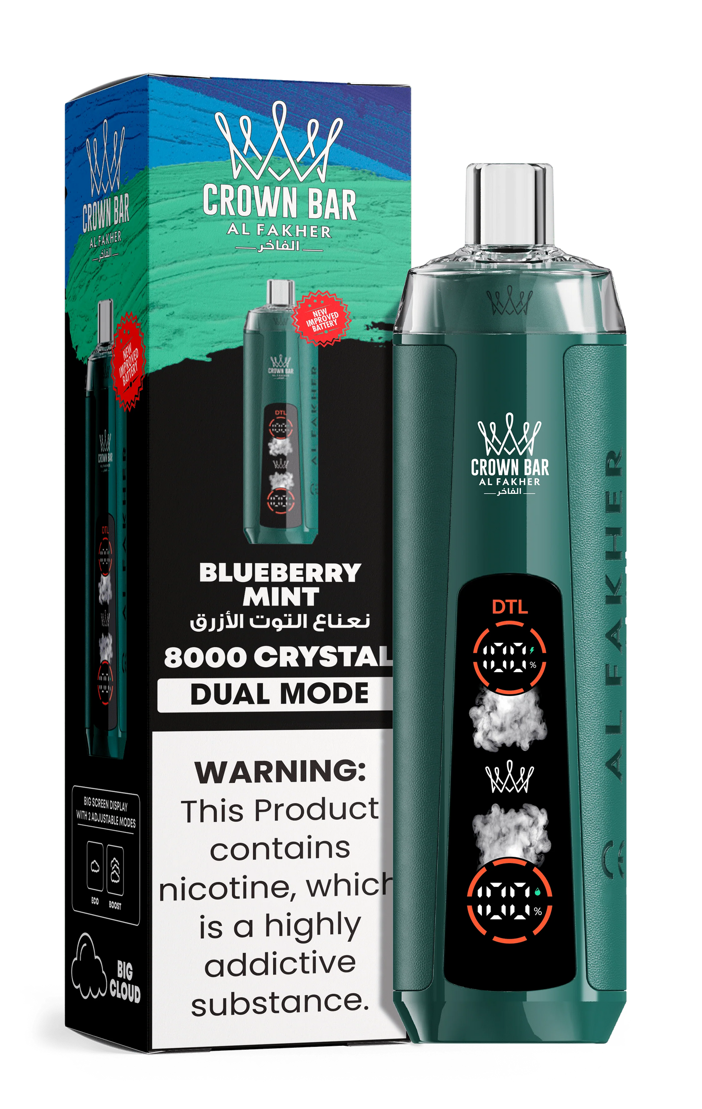 AL Fakher Crown Bar 8000 Crystal Dual Mode Disposable Kit