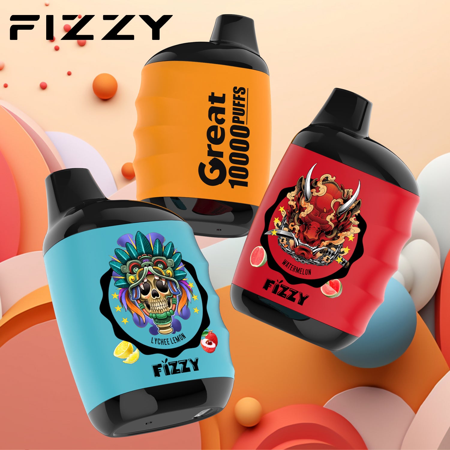 10 000 puff disposable vape Fizzy GREAT 10000 Puffs Rechargeable Disposable Vape cheap sale