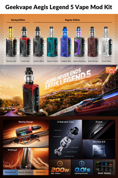 Geekvape Aegis Legend 5 Mod Kit with Z Sub Ohm Tank 5.5ml Buy online | vapormo.com Geekvape Aegis Legend 5 Mod Kit with Z Sub Ohm Tank 5.5ml Buy online | vapormo.com