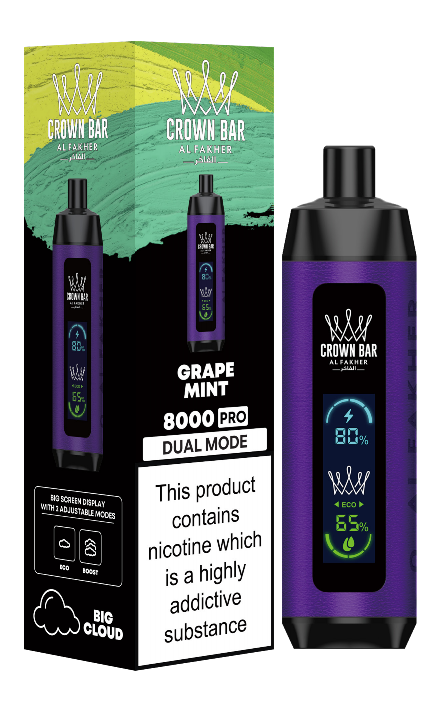 eco bar vape Al Fakher Crown Bar 8000 Pro Dual Mode Rechargeable Disposable Kit (Big Cloud) Clearance Sale Vapormo.com – vapormo.com