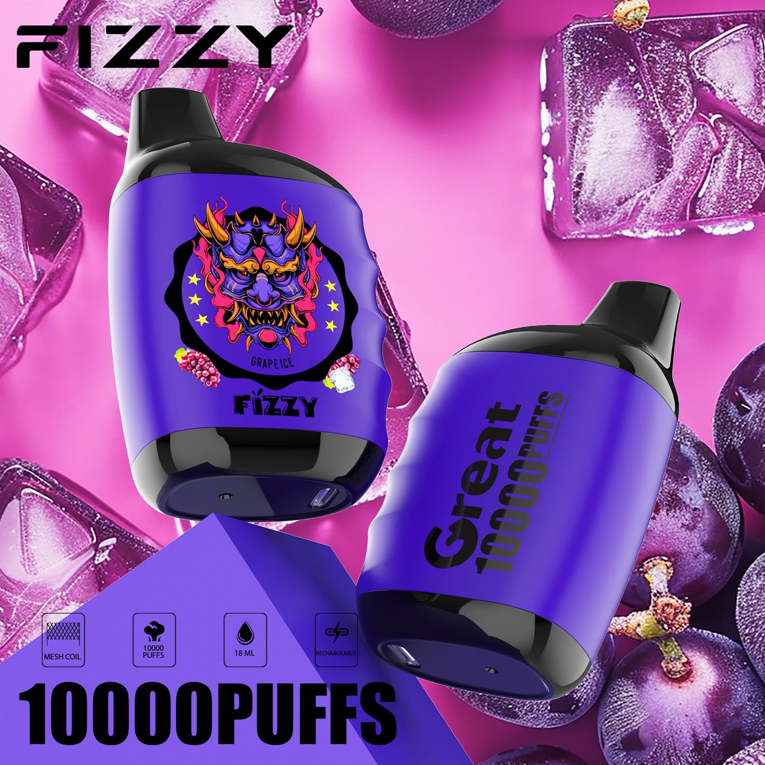 Fizzy GREAT 10000 Puffs Rechargeable Disposable Vape cheap sale | vapormo.com Fizzy GREAT 10000 Puffs Rechargeable Disposable Vape cheap sale | vapormo.com
