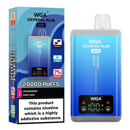 WGA Crystal Plus 20000 Puffs 2-in-1 Rechargeable Disposable Vape 10pcs/pack
