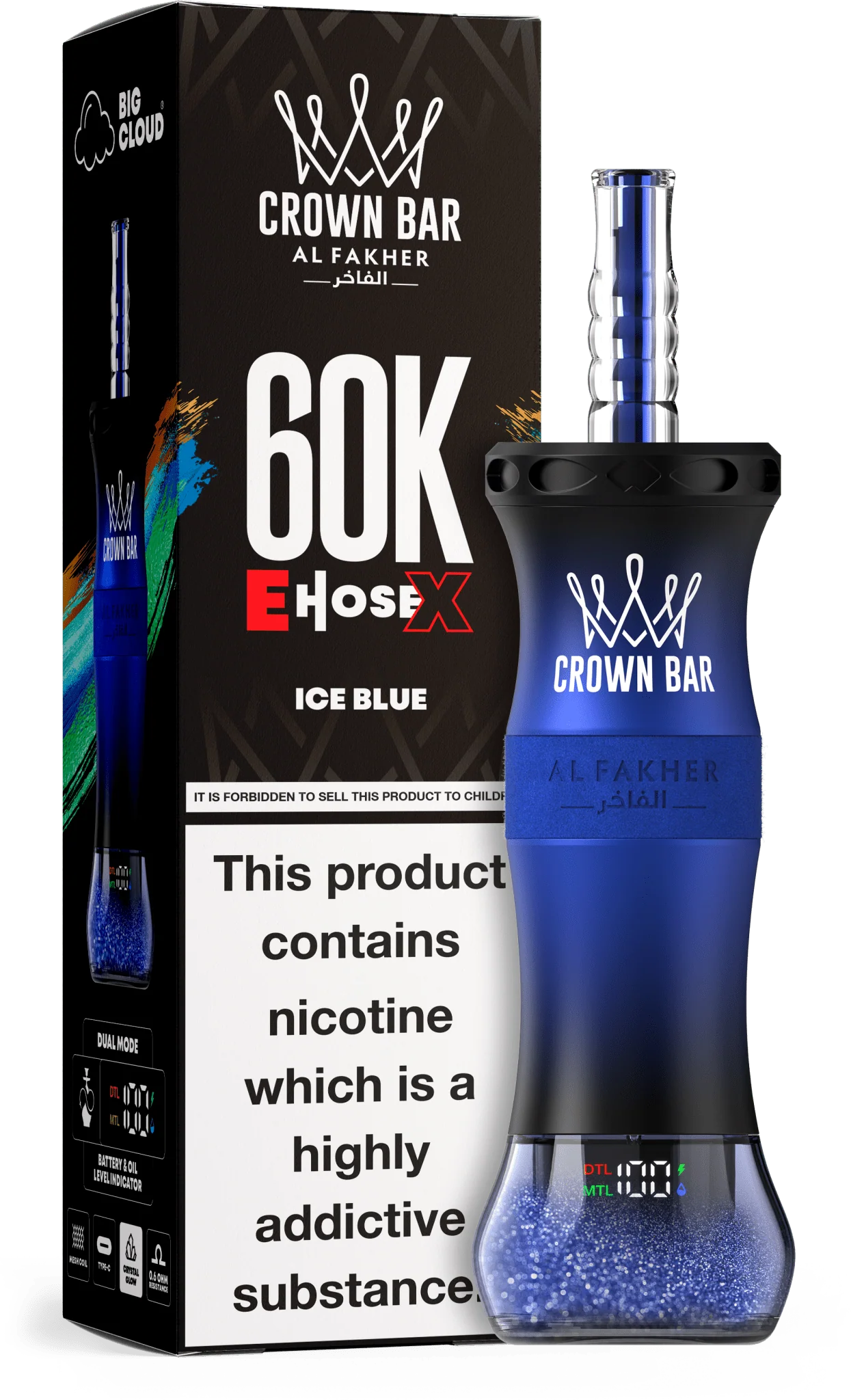 AL Fakher Crown Bar 60K 60000 Puffs E-Hose X Disposable Kit at low price  online