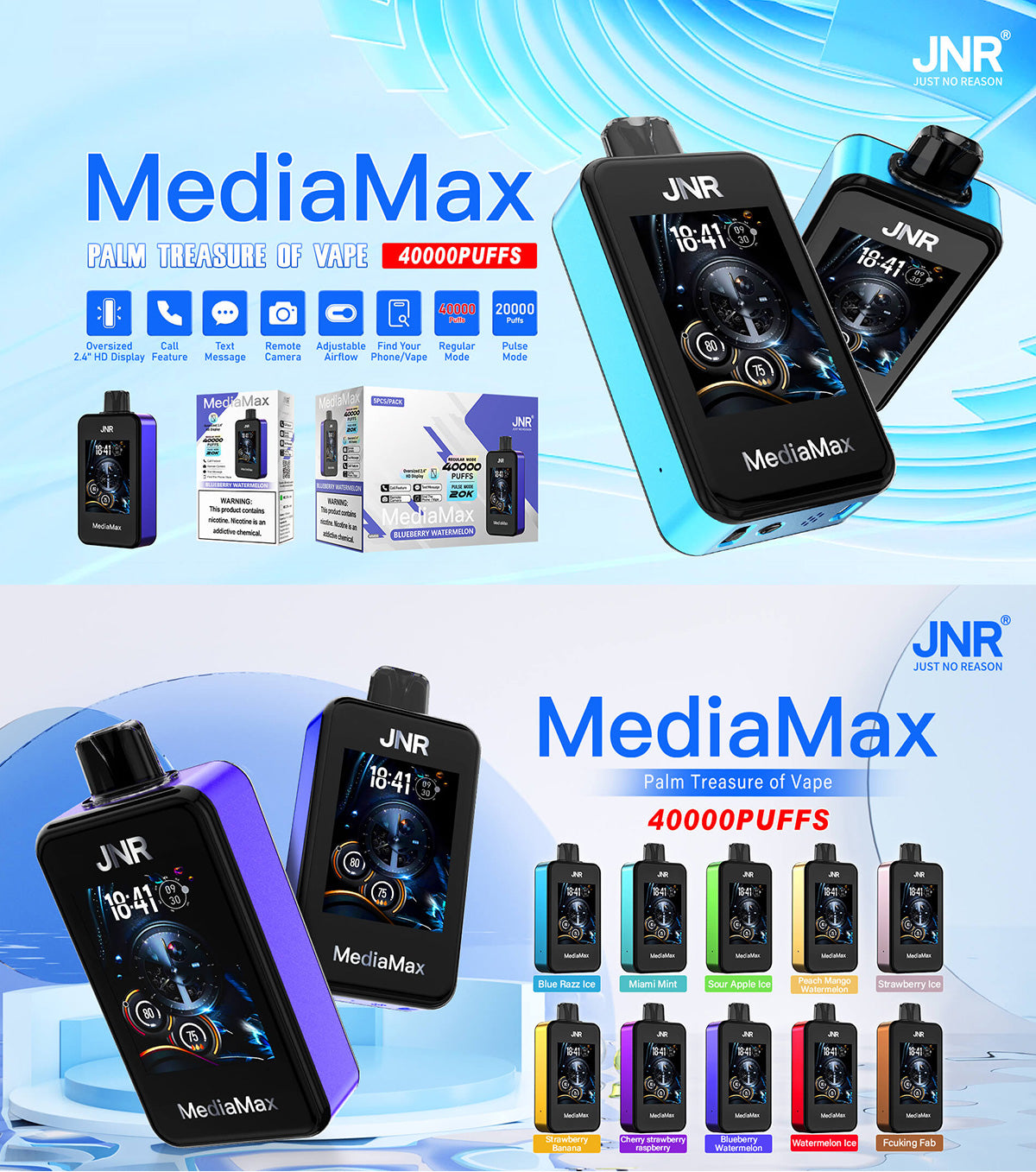JNR MediaMax 40000 Rechargeable Disposable Vape 21ml