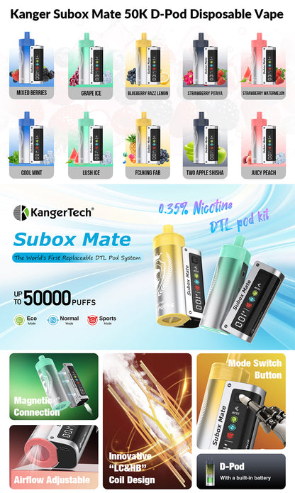 Kanger Subox Mate D-Pod 50K 50000 Puffs Disposable Kit 40ml