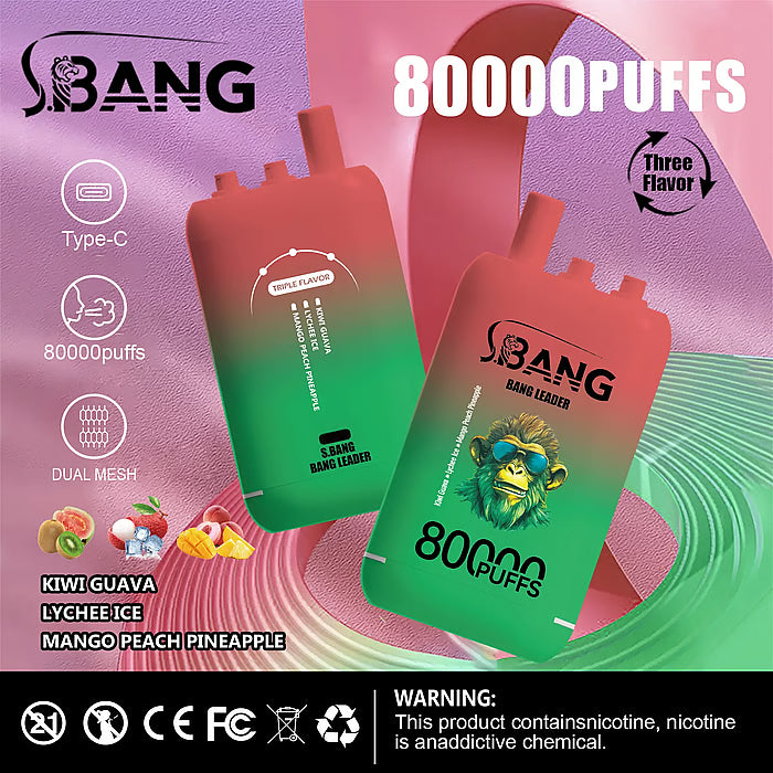 Bang Leader (Bang Legend) 80000 Puff 3-in-1 Flavor 80K Disposable Vape vapormo.com Bang Leader (Bang Legend) 80000 Puff 3-in-1 Flavor 80K Disposable Vape vapormo.com