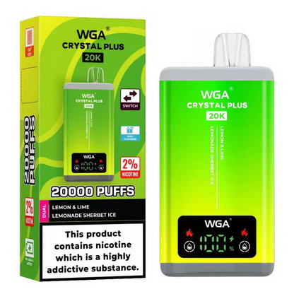 WGA Crystal Plus 20000 Puffs 2-in-1 Rechargeable Disposable Vape 10pcs/pack