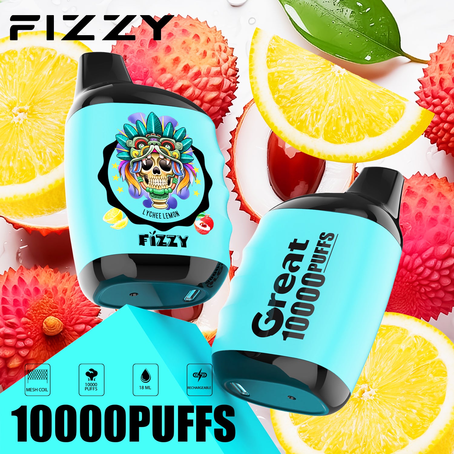 Fizzy GREAT 10000 Puffs Rechargeable Disposable Vape cheap sale | vapormo.com Fizzy GREAT 10000 Puffs Rechargeable Disposable Vape cheap sale | vapormo.com