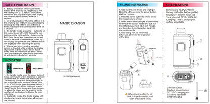 Magic Dragon 20000 Puffs Refillable Disposable Kit 10pcs/pack