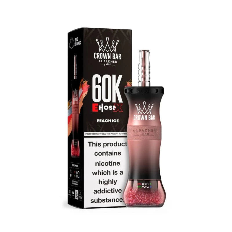 AL Fakher Crown Bar 60K 60000 Puffs E-Hose X Disposable Kit at low price online | vapormo.com AL Fakher Crown Bar 60K 60000 Puffs E-Hose X Disposable Kit at low price online | vapormo.com