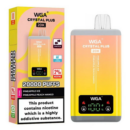 WGA Crystal Plus 20000 Puffs 2-in-1 Rechargeable Disposable Vape 10pcs/pack