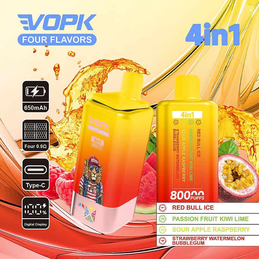 puff red bull flavor disposable vape VOPK 80K Puffs 4IN1 Disposable Kit 650mAh Cheap Online Shop
