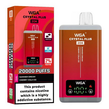 WGA Crystal Plus 20000 Puffs 2-in-1 Rechargeable Disposable Vape 10pcs/pack