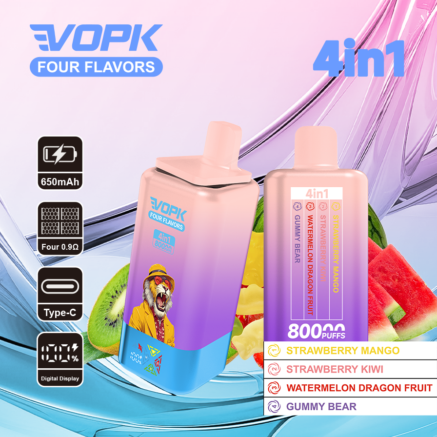 VOPK 80K Puffs 4IN1 Disposable Kit 650mAh
