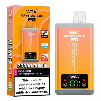 WGA Crystal Plus 20000 Puffs 2-in-1 Rechargeable Disposable Vape 10pcs/pack