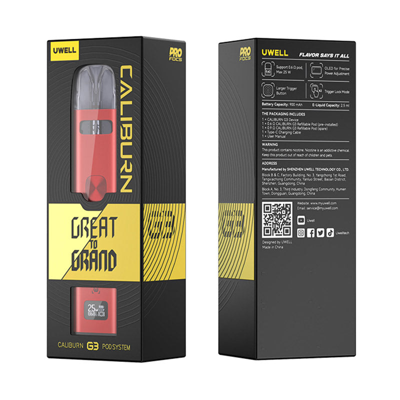 Uwell Caliburn G3 Pod Kit 900mAh 2.5ml Buy online | vapormo.com Uwell Caliburn G3 Pod Kit 900mAh 2.5ml Buy online | vapormo.com