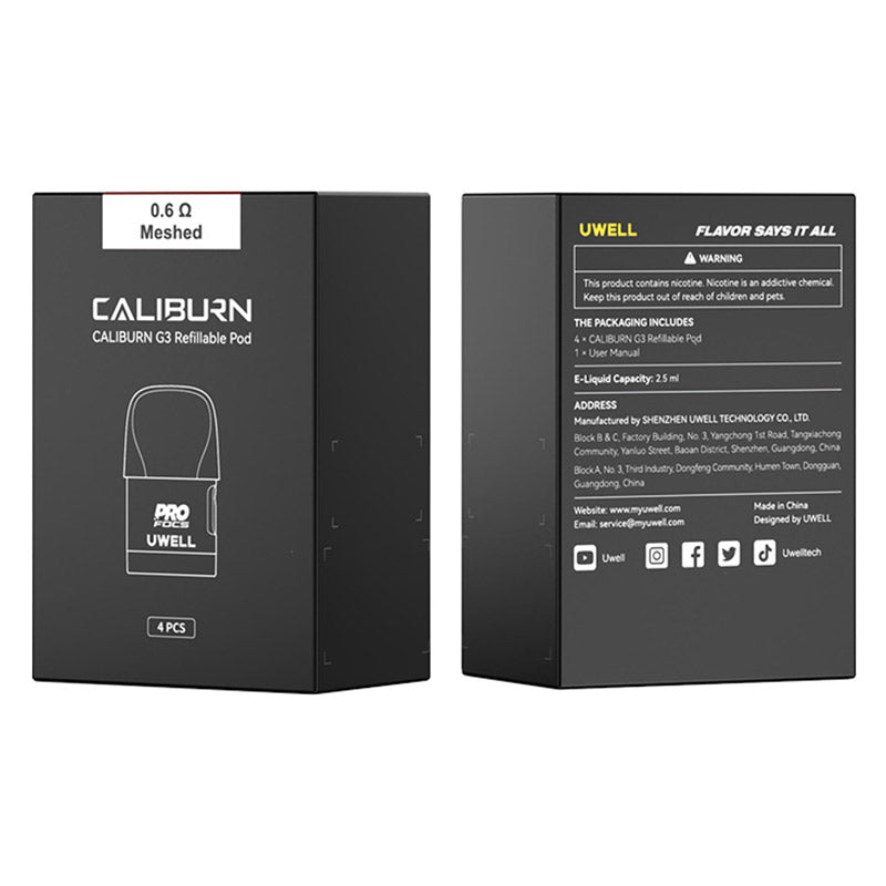 Uwell Caliburn G3 Replacement Pod Cartridge 2.5ml (4pcs/pack) Cheap Online Shop | vapormo.com Uwell Caliburn G3 Replacement Pod Cartridge 2.5ml (4pcs/pack) Cheap Online Shop | vapormo.com