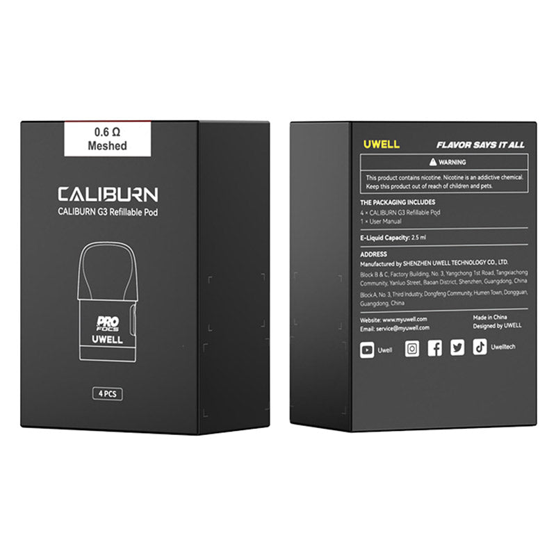 Uwell Caliburn G3 / Caliburn GK3 Replacement Pod Cartridge 2.5ml (4pcs/pack)