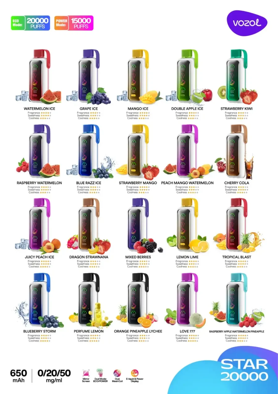 Vozol Star 20000 Puffs Dual Power Rechargeable Disposable Vape Cheap Sale at Vapormo.com vapormo.com Vozol Star 20000 Puffs Dual Power Rechargeable Disposable Vape Cheap Sale at Vapormo.com vapormo.com
