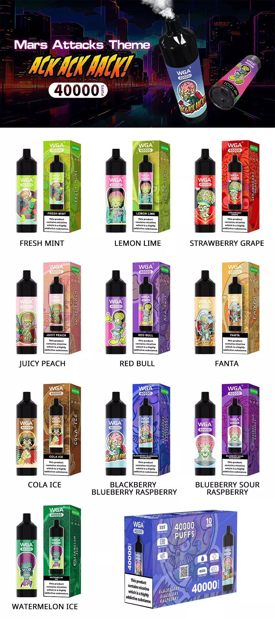 WGA 40000 Puffs Disposable Kit 35ml Cheap Online Shop | vapormo.com WGA 40000 Puffs Disposable Kit 35ml Cheap Online Shop | vapormo.com