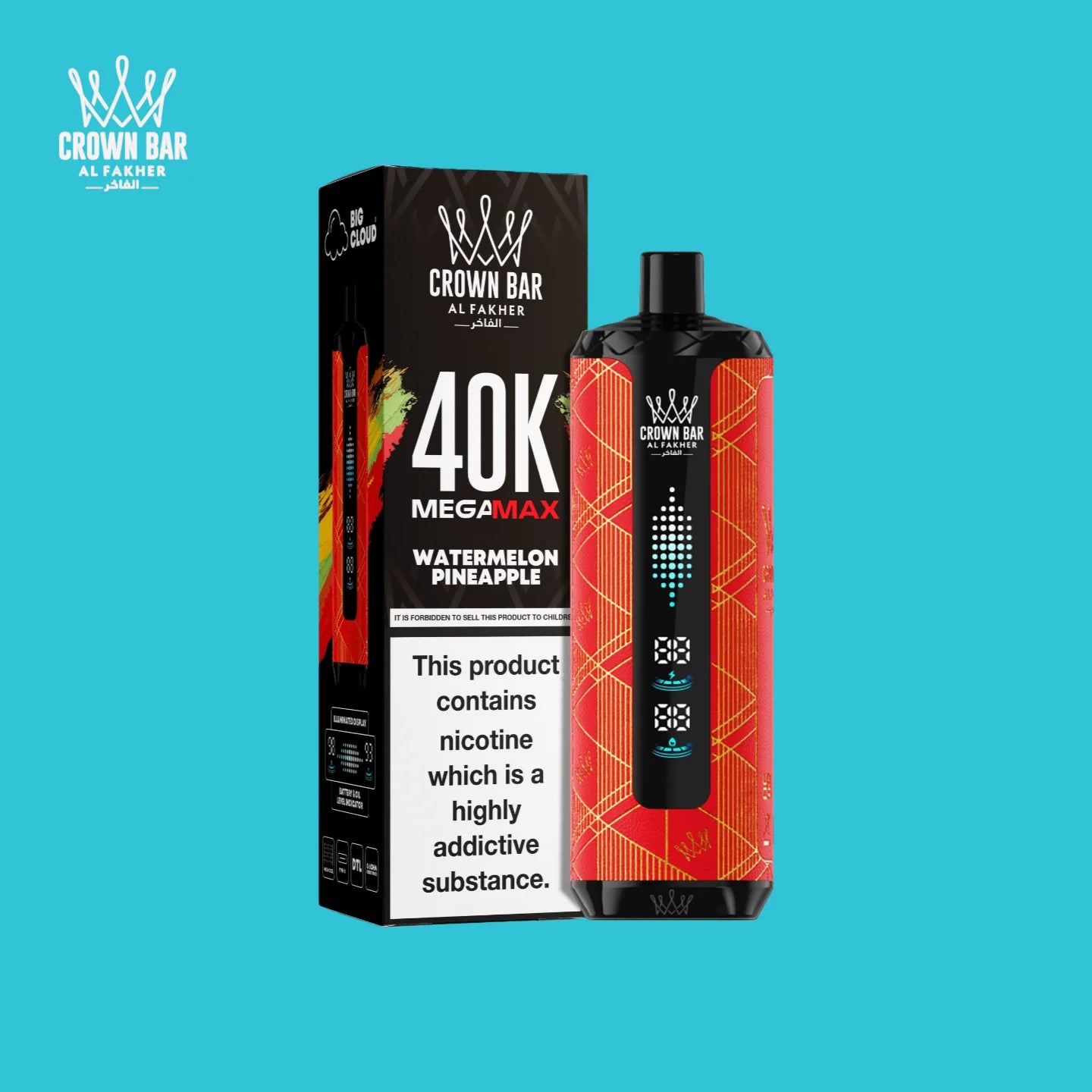 AL Fakher Crown Bar Mega Max 40K 40000 Puffs Disposable Kit
