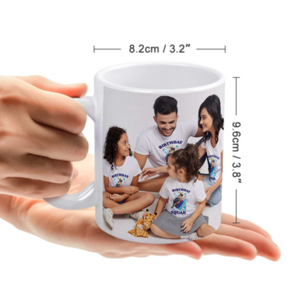 White Custom Mugs Personalised Photo Mug (Double sided different photos) - Made in USA, Free Shipping