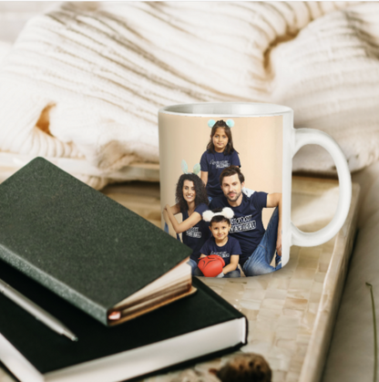 White Custom Mugs Personalised Photo Mug (Double sided different photos) - Made in USA, Free Shipping