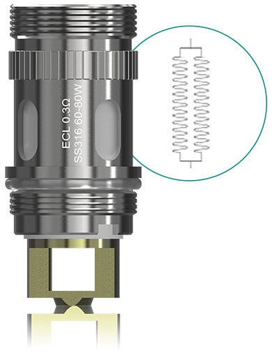 5PCS-PACK Eleaf ECL SS316 Coil Head 0.18 Ohm-0.3 Ohm