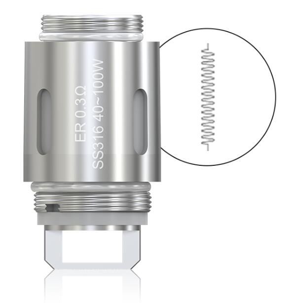 5PCS-PACK Eleaf MELO RT 22 ER SS316 Coil Head 0.3 Ohm