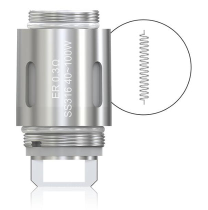 5PCS-PACK Eleaf MELO RT 22 ER SS316 Coil Head 0.3 Ohm