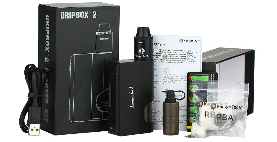 Find the hottest KangerTech DripBox 2 7.0ML Starter Kit with Press