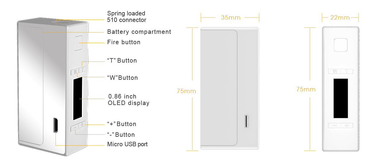 Aspire NX75-Z 18650 Battery TC Mod