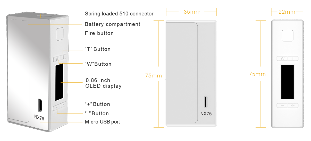 Aspire EVO75 2ML Starter Kit with Atlantis EVO