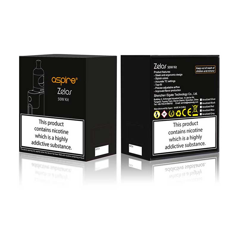 Aspire Zelos 50W 2500mAh Starter Kit with Nautilus 2 2ML Tank Atomizer