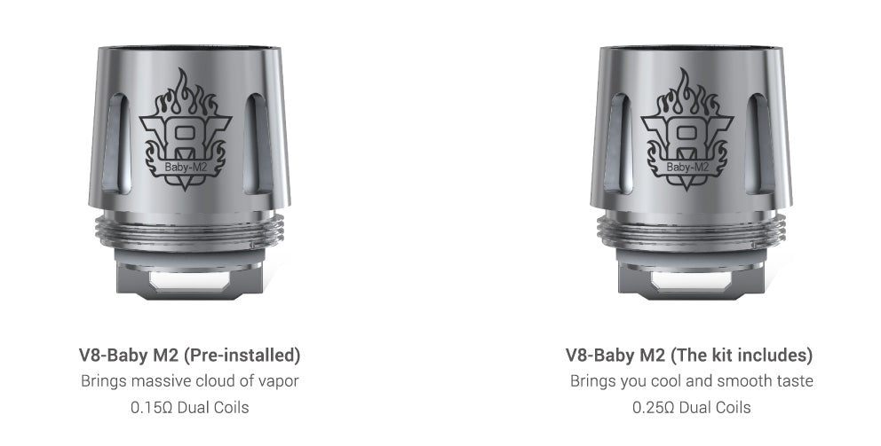 5PCS-PACK SMOK V8 Baby-M2 Replacement Coil 0.15 Ohm-0.25 Ohm