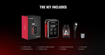 SMOK G-PRIV 220w Touch Screen 5.0ML Starter Kit With TFV8 Big Baby