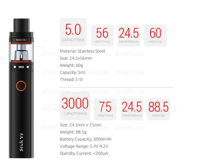 SMOK STICK V8 5.0ML Starter Kit with 3000mAh TFV8 Big Baby Tank