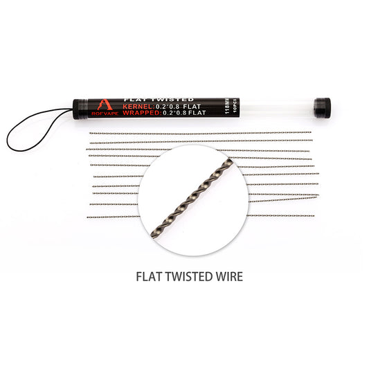 118mm*10PCS-PACK Rofvape Flat Twisted Wire Shots (0.2*0.8*2)