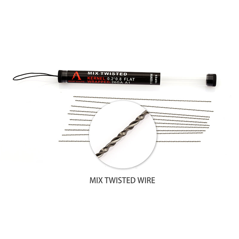 118mm*10PCS-PACK Rofvape Mix Twisted Wire Shots (0.2*0.8+26GA)