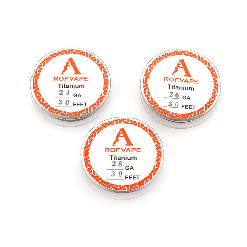 Rofvape Ti Titanium Wire 24-26-28GA(0.5mm-0.4mm-0.32mm) (30 Feet)
